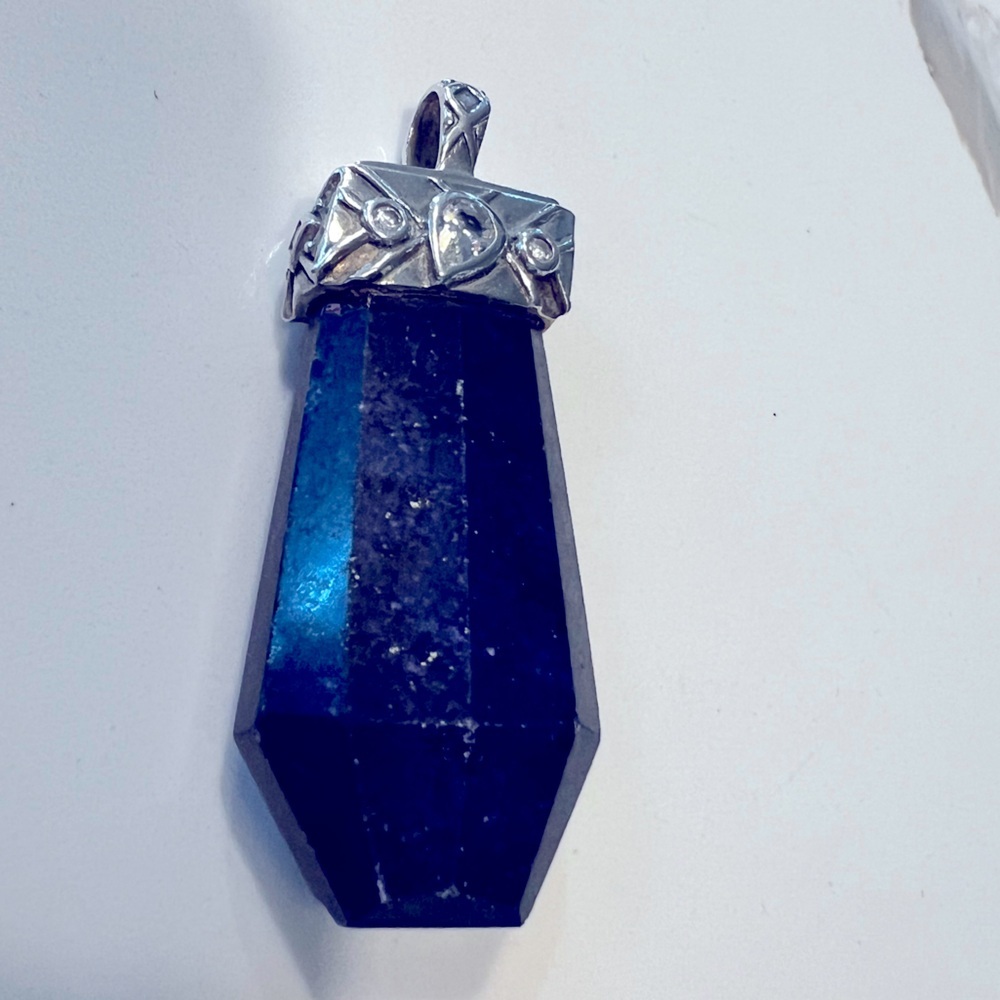 Beautiful Lapis “Diamond”” Look Pendant. Hard To Find And Priced To Sell